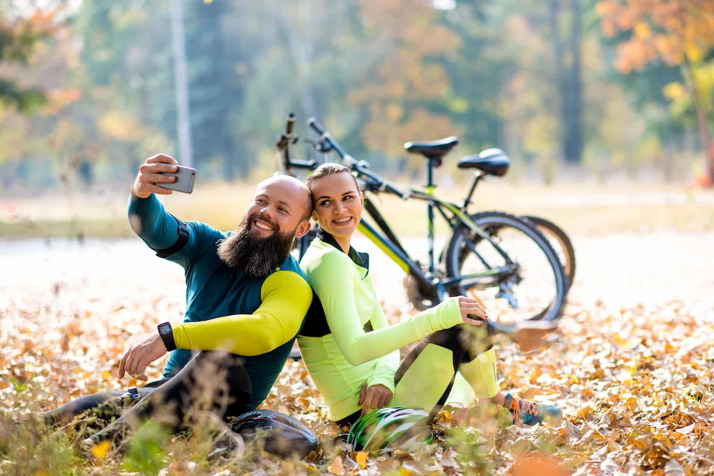 Cyclists selfie
