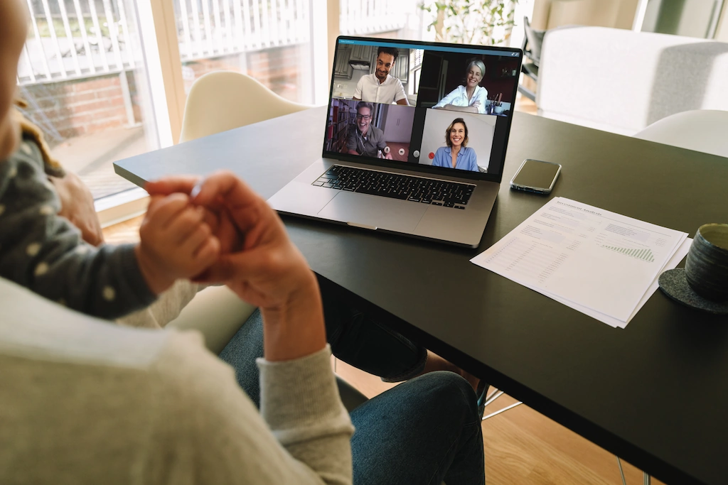 Team on a group video conference